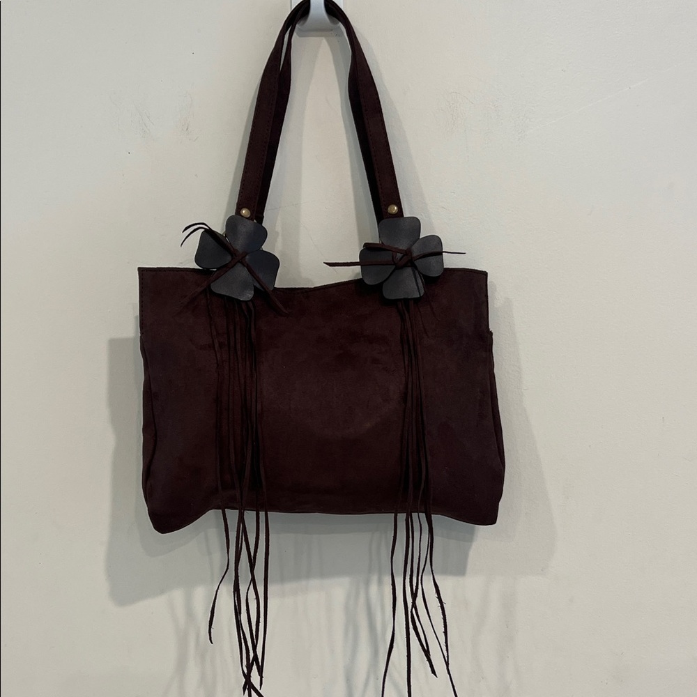 Elegant Brown fake Suede Tote Bag